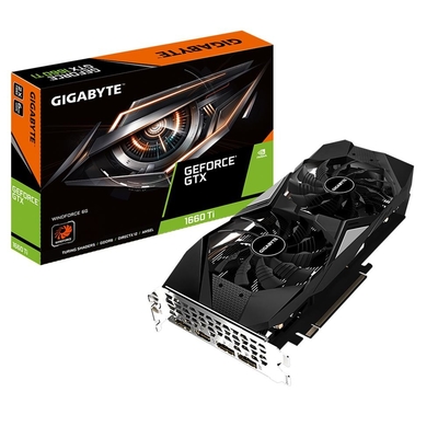 GPU GeForce GTX1660Ti WINDFORCE 6G گیگابایت با کارت گرافیک Unique Blade Fans 2 x 100 mm (GV-N166TWF2-6GD)